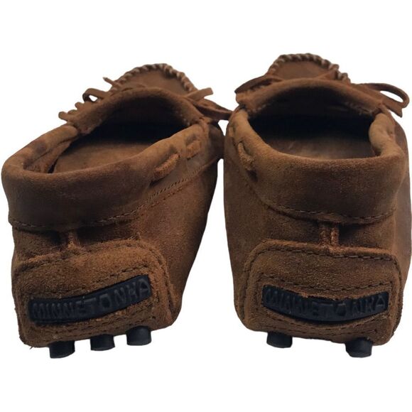 Minnetonka Kilty Brown Suede Leather Moccasins Shoes - Picture 4 of 10